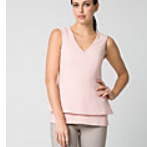 Le Château Soft Pink Peplum Blouse Sleevless - Picture 1 of 3